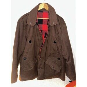 Vtg Fieldmaster Winter Full Reversible Jacket Mens L Brown Chore Coat Sz L 42-44
